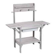 Matsch Kitchen 'Midi' - Cocina de jardín para niños para agua y arena, madera maciza resistente a la intemperie gris