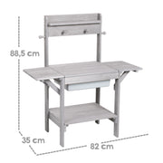 Matsch Kitchen 'Midi' - Cocina de jardín para niños para agua y arena, madera maciza resistente a la intemperie gris