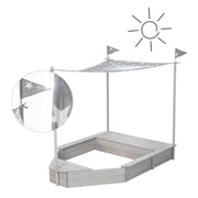Sandcit 'Ship', Sandpit per bambini in legno massiccio, incluso il tetto apribile