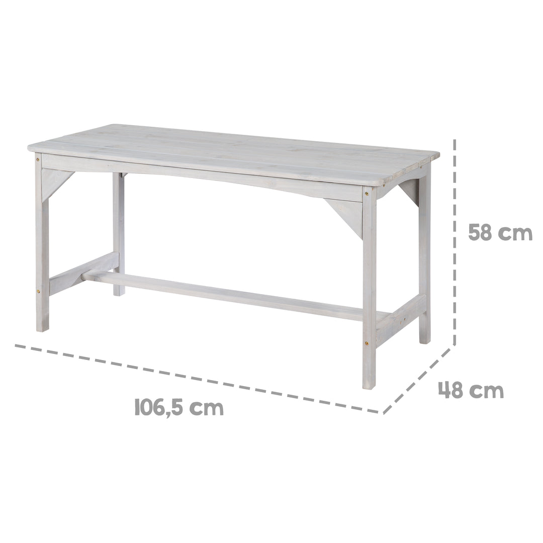 Conjunto de asientos Outdoor+ 1 mesa, 2 bancos, sombrilla y cojines 'Little Stars' - Gris