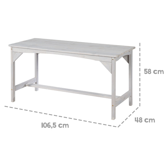 Conjunto de asientos Outdoor+ 1 mesa, 2 bancos, sombrilla y cojines 'Little Stars' - Gris