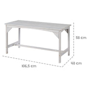 Ensemble de sièges Outdoor+ 1 table, 2 bancs, parasol & coussins 'Little Stars' - Gris