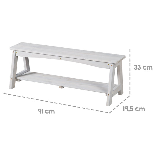 Conjunto de asientos Outdoor+ 1 mesa, 2 bancos, sombrilla y cojines 'Little Stars' - Gris