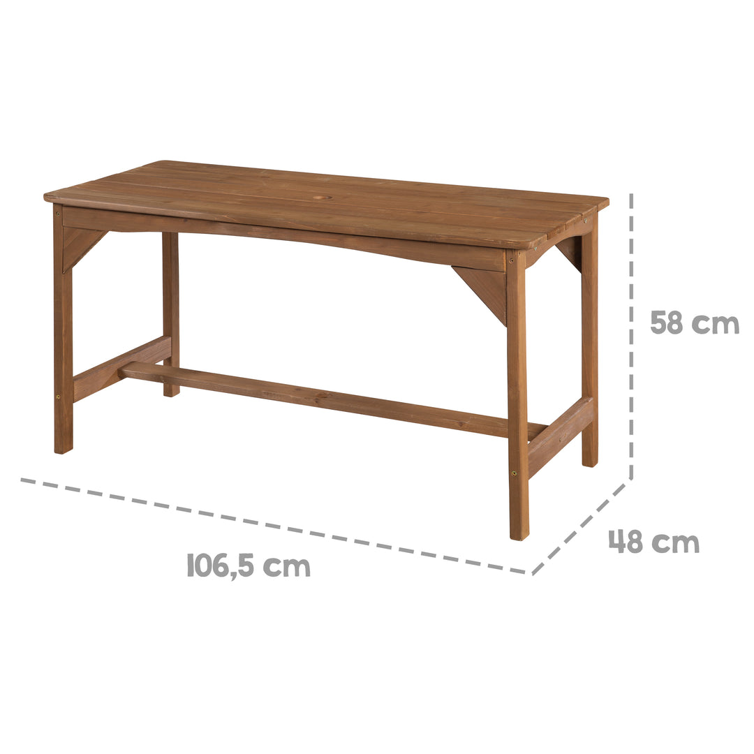 Outdoor Seating Group+ 1 Table, 2 Benches, Parasol & Seat Cushions 'Little Stars' - Teak