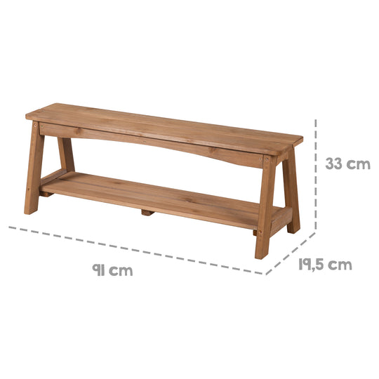 Outdoor Seating Group+ 1 Table, 2 Benches, Parasol & Seat Cushions 'Little Stars' - Teak