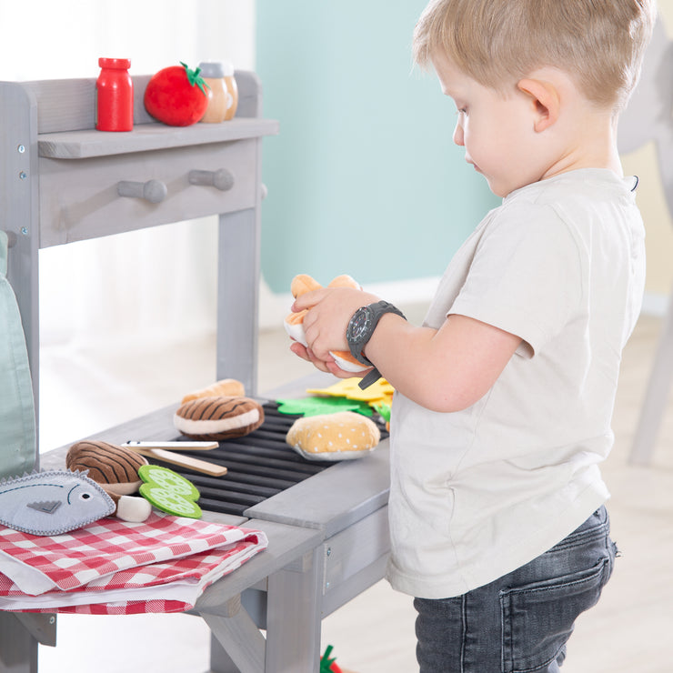 Cocina de exterior "BBQ", resistente a la intemperie, para agua y arena, gris madera