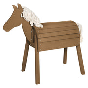 Play & Vaulting Horse - with Mane & Tail - Solid Teak Colored Wood