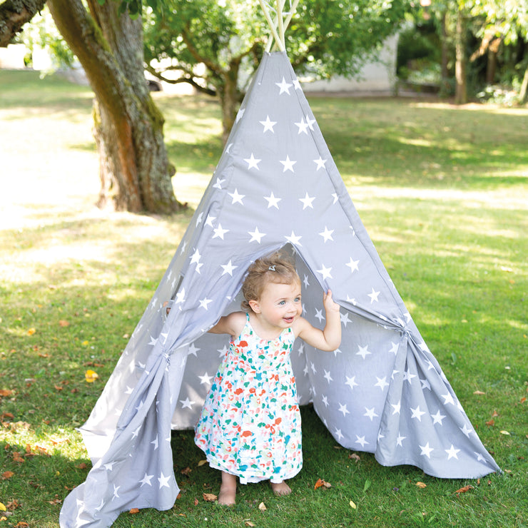 Juega tienda 'Little Stars', floor pad y bolso, Wigwam para guardería y al aire libre