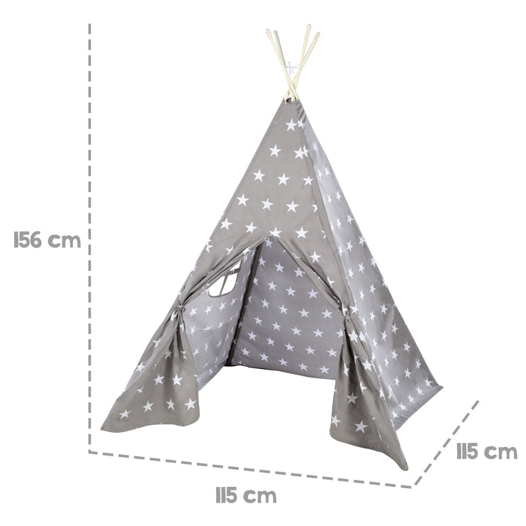 Jouez à la tente «petites étoiles», tampon de sol et sac de transport, wigwam pour la chambre pour enfants et extérieur