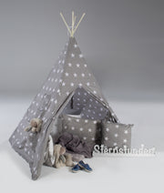 Jouez à la tente «petites étoiles», tampon de sol et sac de transport, wigwam pour la chambre pour enfants et extérieur