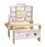 Cafe and shop in wood with six drawers, Seepenentheke & Theke 