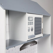 Play & Children's Kitchen - White/grey - Incl. sink, tap, microwave, cooker, grill, hot plates, fridge