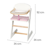Doll high chair 'Scarlett', for dolls & baby dolls, painted white