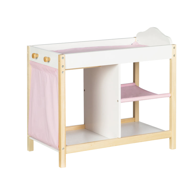 Doll dresser & bed, doll furniture series 'Scarlett' including textile furnishings, white