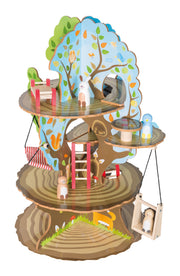 Baumhaus `` 4 saisons '', arbre de jouets en bois avec 4 pages de jeu, y compris les animaux et les accessoires