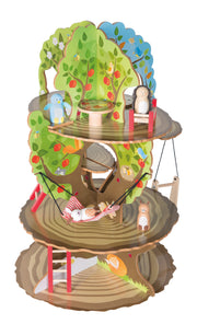 Baumhaus '4 Jahreszeiten', Holz Spielzeug-Baum mit 4 Spielseiten, inkl. Tieren und Zubehör