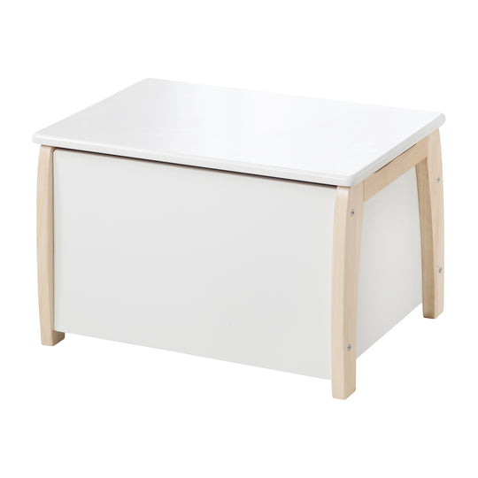Children's & Toy Chest Made of Solid Wood, Bicolor, Including Soft-Close Mechanism