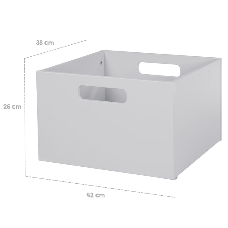 Boîte de rangement pour les chambres pour enfants, espace de stockage pour les jouets, décoration, gris