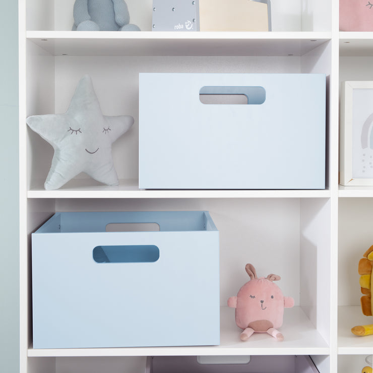 Boîte de rangement pour les chambres pour enfants, espace de stockage pour les jouets, décoration, bleu de mer