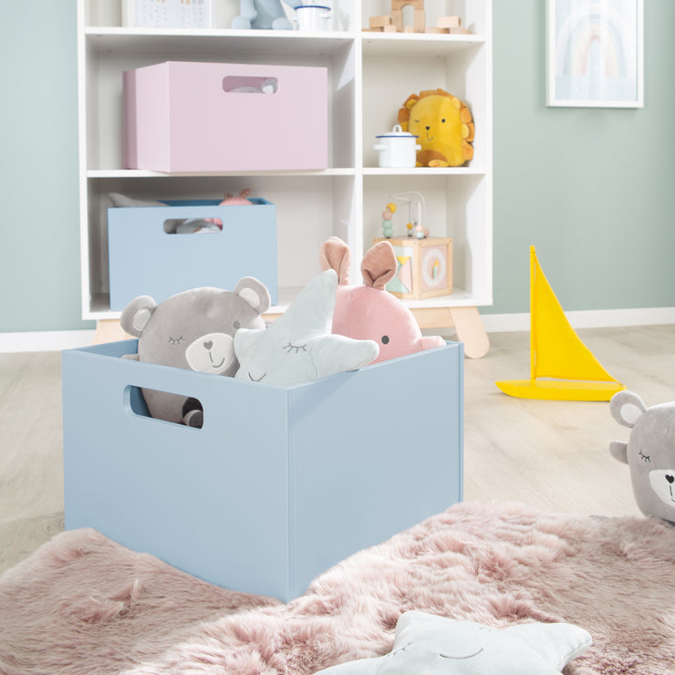 Boîte de rangement pour les chambres pour enfants, espace de stockage pour les jouets, décoration, bleu de mer