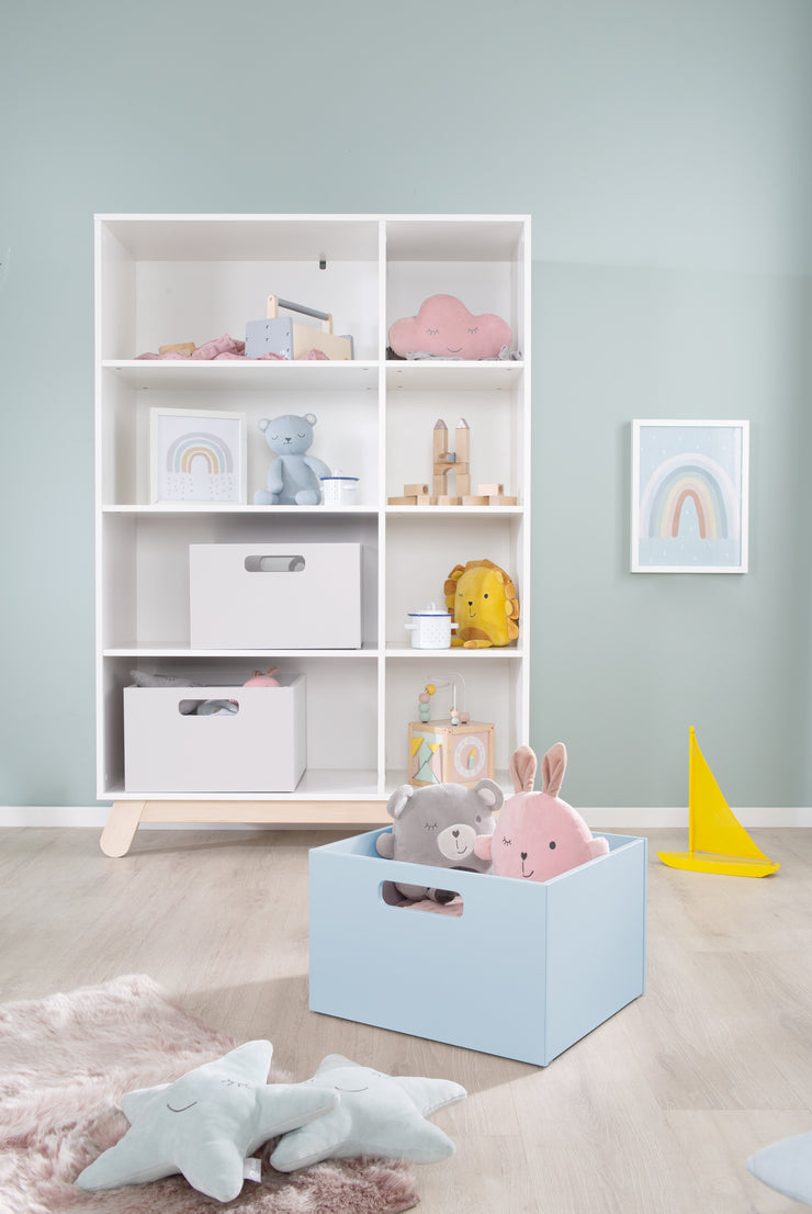 Boîte de rangement pour les chambres pour enfants, espace de stockage pour les jouets, décoration, bleu de mer