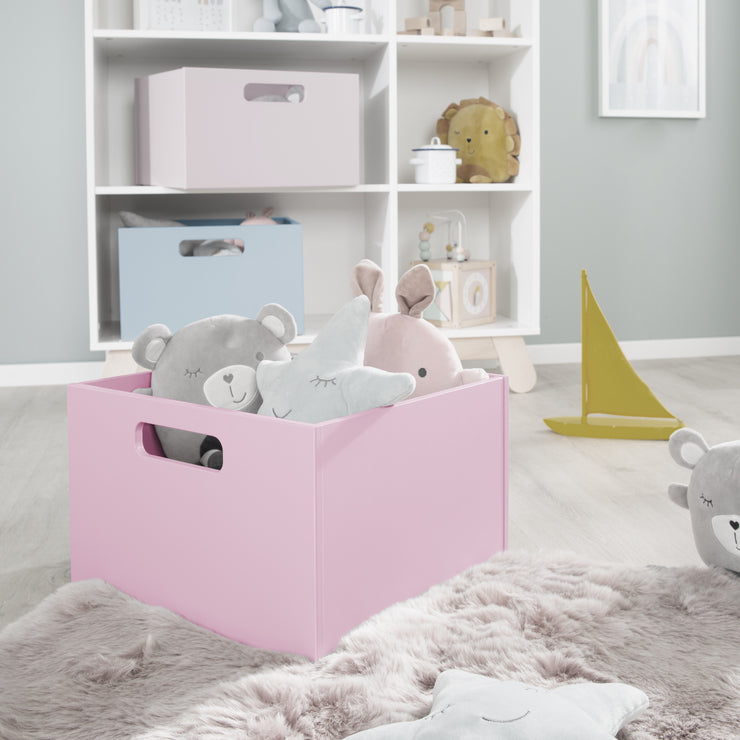 Boîte de rangement pour les chambres pour enfants, espace de stockage pour les jouets, décoration, rose