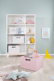 Caja de almacenamiento para la habitación de los niños, espacio de almacenamiento para los juguetes, decoración, rosa