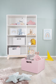 Aufbewahrungsbox für Kinderzimmer, Stauraum für Spielzeug, Deko, pink