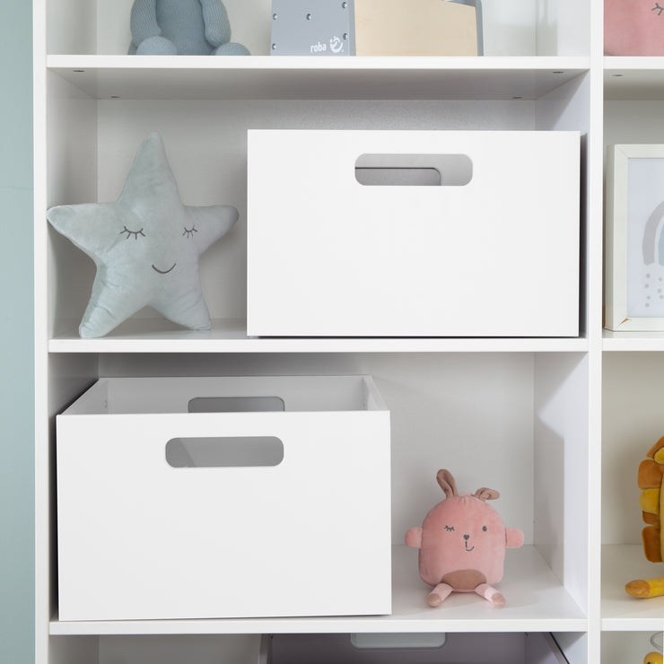 Caja de almacenamiento para habitaciones para niños, espacio de almacenamiento para juguetes, decoración, blanco