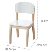 Sedia per bambini con schienale, laccata bianca, hxbxt: 61,5 x 33 x 33,5 cm, altezza del sedile 31,5 cm