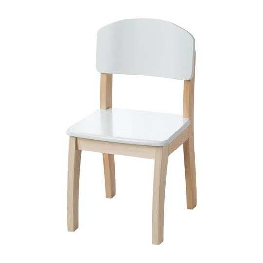 Kinderstuhl mit Lehne, weiß lackiert, HxBxT: 61,5 x 33 x 33,5 cm, Sitzhöhe 31,5 cm