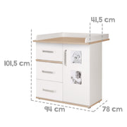 Wrap commode 'Pia' with wrapbase , with 2 picture frames, practical division, winding height 94 cm
