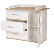 Wrapping chest of drawers 'Pia' with wrapping mit 2 picture frames, white/ San Remo Eiche