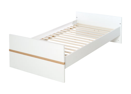 Cama infantil combinada 'Pia', 70 x 140 cm, blanca, ajustable en altura/convertible, 3 barrotes extraíbles