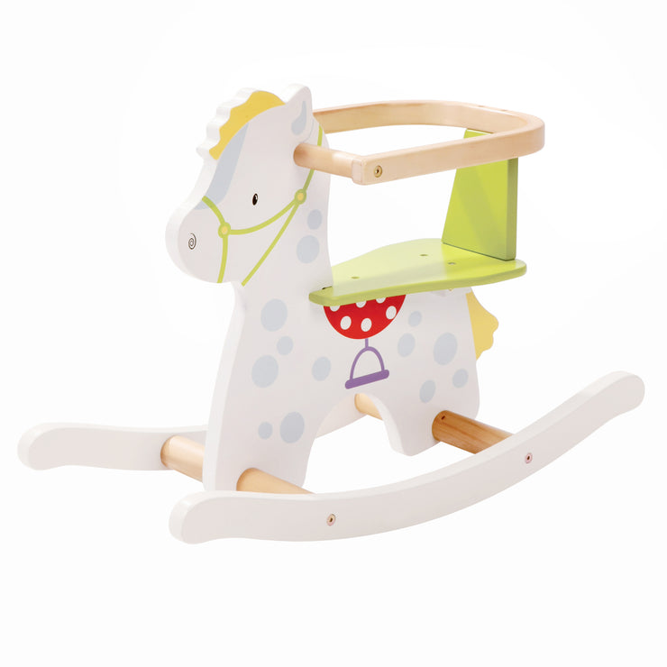Rocking horse 'Little Racker', rocking animal made of wood with detachable protective ring, from 12 months