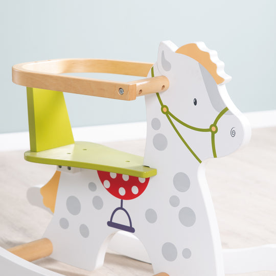 Cheval à bascule 'Kleine Racker', animal à bascule avec anneau de protection amovible