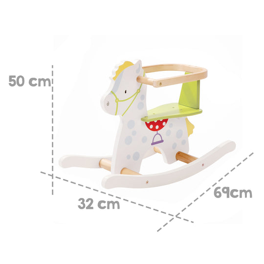 Cheval à bascule 'Kleine Racker', animal à bascule avec anneau de protection amovible