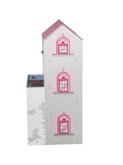 Playhouse 2 in 1, reversible dollhouse & children's kitchen, large dolls villa and play kitchen in one