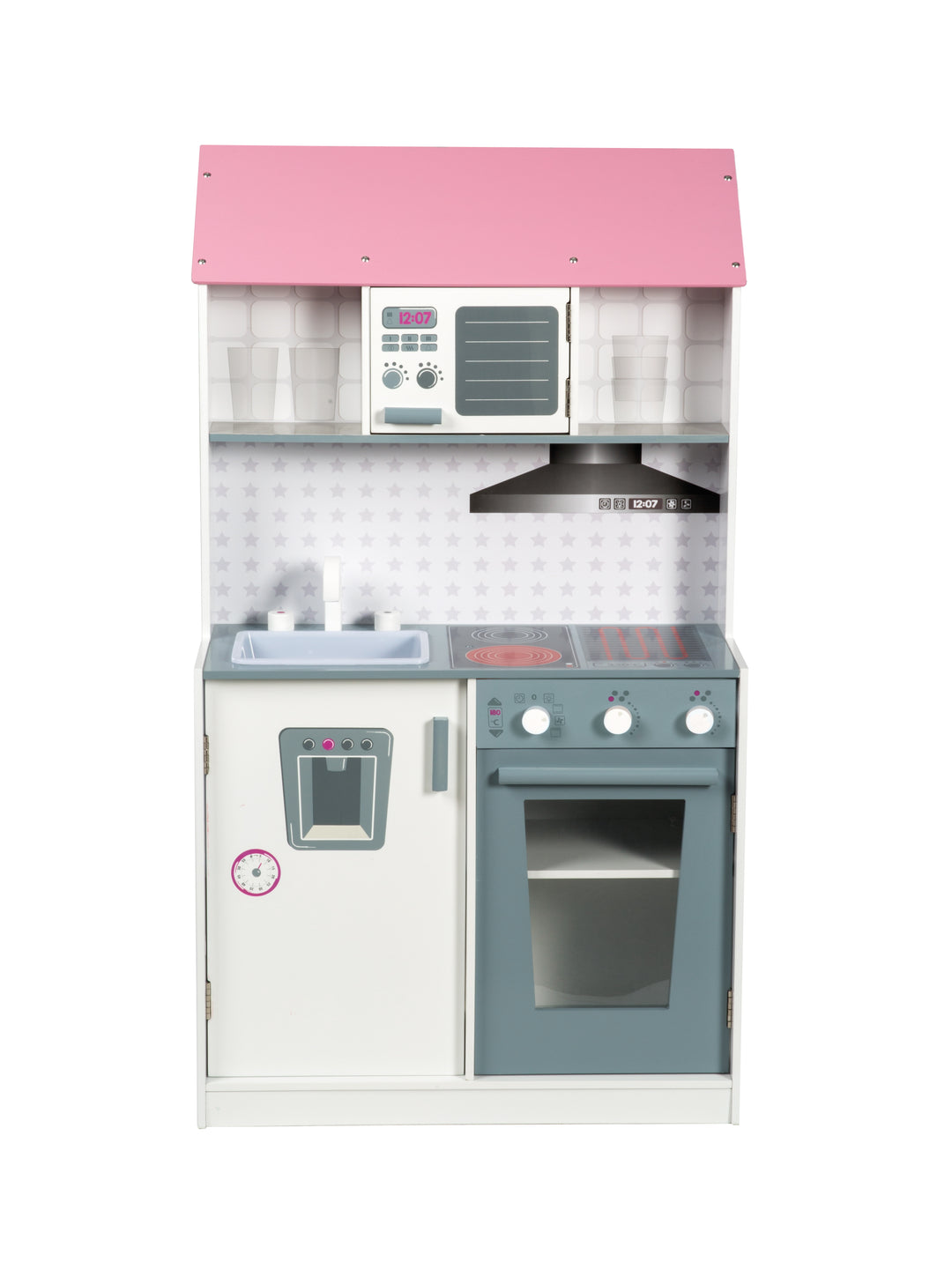 Playhouse 2-in-1, Reversible Dollhouse & Play Kitchen, Large Doll Villa and Play Kitchen in One