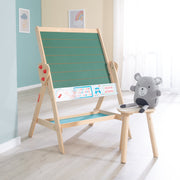 Table & children's seat set 'Fox & Owl' convertible to table-chair set, in natural wood