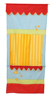 Doorway puppet theater, space-saving children's puppet theatre, to hang into door frames