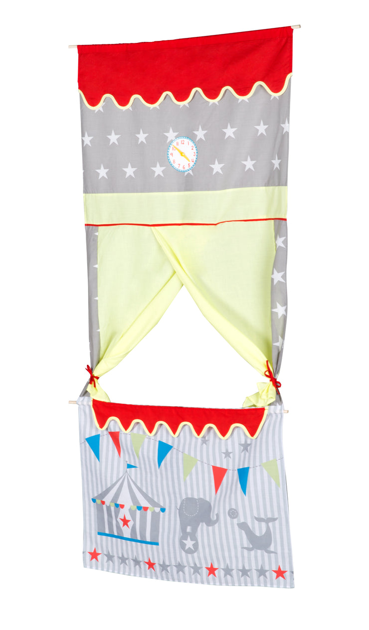 Théâtre de punch latéral pour suspendre un tissu en coton gris