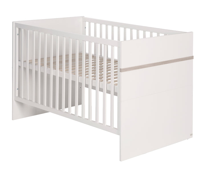 Set de meuble "Moritz", 2 pièces, lit bébé 70 x 140 cm et table à langer large, blanc/orme lunaire