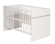 Set di mobili per bambini "Moritz", 2 pezzi, lettino 70 x 140 cm e largo fasciatoio, bianco/Luna Elm