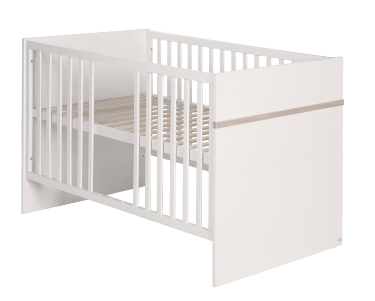 Set de meuble "Moritz", 2 pièces, lit bébé 70 x 140 cm et table à langer large, blanc/orme lunaire