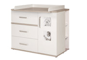 Children's furniture set 'Moritz', 3 pieces, with cot 70 x 140 cm, wrap dresser wide & cabinet, white