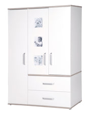 Children's furniture set 'Moritz', 3-part, with cot 70 x 140 cm, changing table & cabinet, white