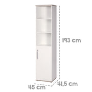 Standregal 'Moritz', body and fronts white, decoration elements 'luna elm', for baby & children's room