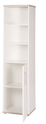 Standregal 'Moritz', body and fronts white, decoration elements 'luna elm', for baby & children's room