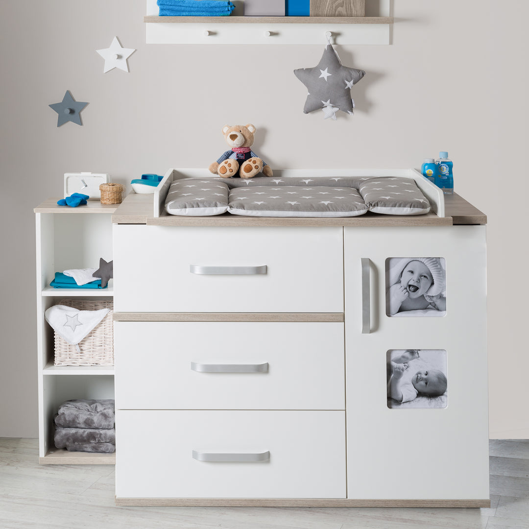 Cassettiera fasciatoio 'Moritz' con wrapbase, cambio con 2 cornici, altezza di avvolgimento: 94 cm
